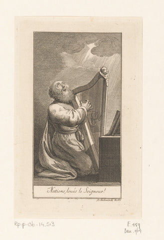 King David singing with harp, Daniel Nikolaus Chodowiecki, 1782 Canvas Print