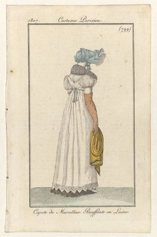 Journal des Dames et des Modes, Costume Parisien, 10 April 1807, (799): Capote de Marcellin (...), anonymous, 1807 Canvas Print