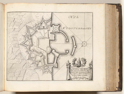 Map of Civitavecchia, c. 1693-1696, anonymous, 1693 - 1696 Canvas Print