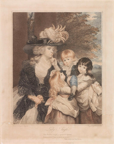 Portrait of Lady Smith and her three children, Francesco Bartolozzi, 1789 Canvas Print