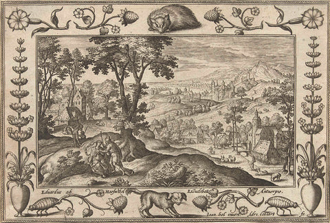 Judah and Tamar, Adriaen Collaert, 1582 - 1586 Canvas Print