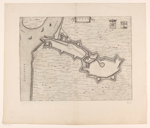 Vestingplattegrond van Goes, anonymous, 1652 Canvas Print