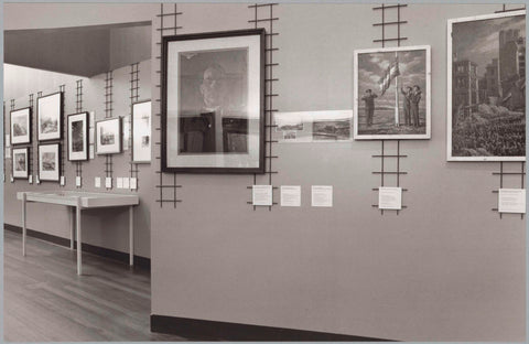 Room with paintings, on the left a laying display case, c. 1990 Canvas Print