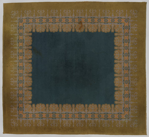 Knotted rug, with blue middle piece and ornament border, Theo Colenbrander, c. 1925 Canvas Print