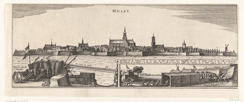 Profile of Hulst, besieged by Frederik Hendrik in 1645, Claes Jansz. Visscher (II) (workshop or), 1645 Canvas Print