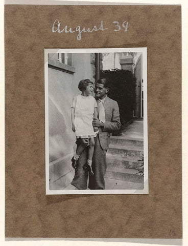 Isabel Wachenheimer and her nephew Klaus Zürndorfer at the entrance of the Wachenheimer family's home in Stuttgart, August 1934, anonymous, 1934 Canvas Print