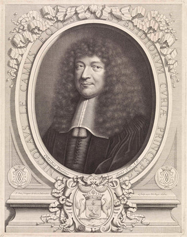 Portrait of the French statesman Nicolas le Camus, Pieter van Schuppen, 1678 Canvas Print