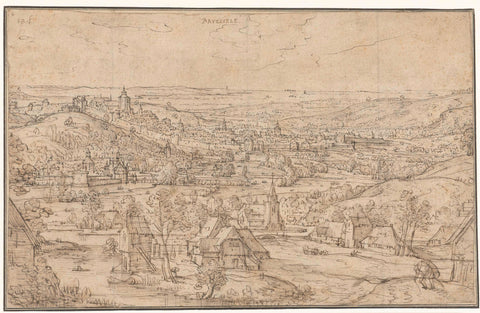 View of Brussels, Hans Bol, c. 1575 Canvas Print