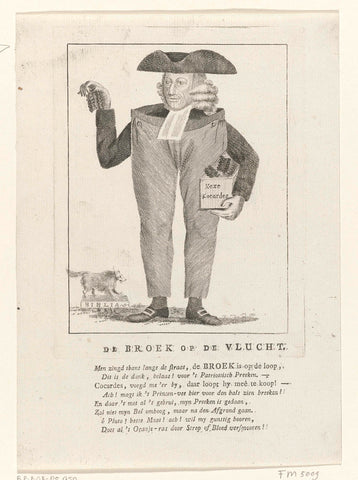 Cartoon on Johan Jacob le Sage ten Broek, 1787, anonymous, 1787 Canvas Print