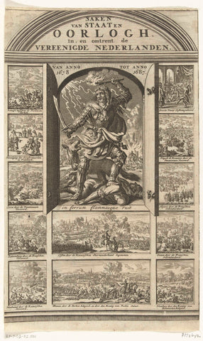 Title page for: L. Sylvius (= Lambert van den Bosch), Historien onses tyds, dl. 2, Jan Luyken, 1687 - 1688 Canvas Print