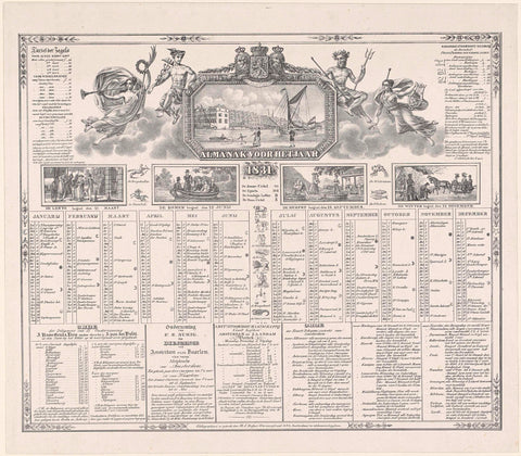 Almanac for the year 1831, Morris Jacob Dessaur, 1830 Canvas Print