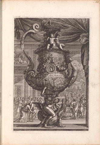 Jug with a foot in the shape of a man on a dragon, Franz Ertinger, 1659 - 1678 Canvas Print