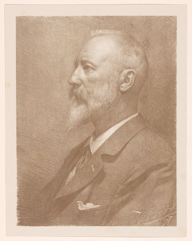 Portrait of sculptor Bart van Hove, Jan Visser (1856-1938), 1897 Canvas Print