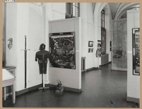 Room 101 seen to the northeast with armor, paintings and a sword, 1963 Canvas Print