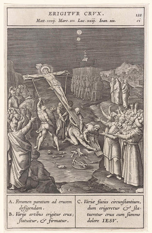 Kruisoprichting, Hieronymus Wierix, 1593 Canvas Print