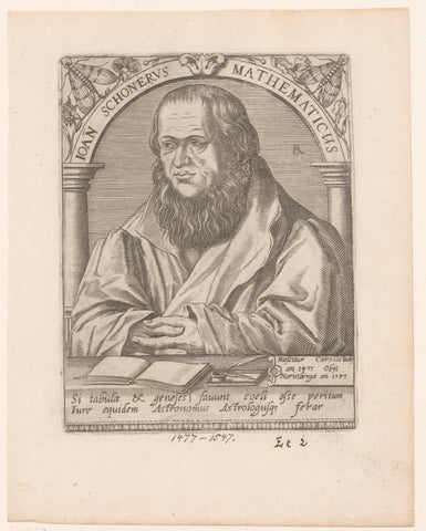 Portrait of Johannes Schöner, Robert Boissard, 1597 - 1599 Canvas Print