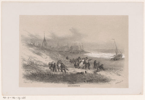 Scheveningen during the storm of 28 May 1860, Hendrik Wilhelmus Last, 1860 Canvas Print