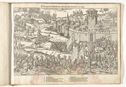 Montbrison taken by Des Andrets, 1562, Jean Perrissin, 1570 Canvas Print