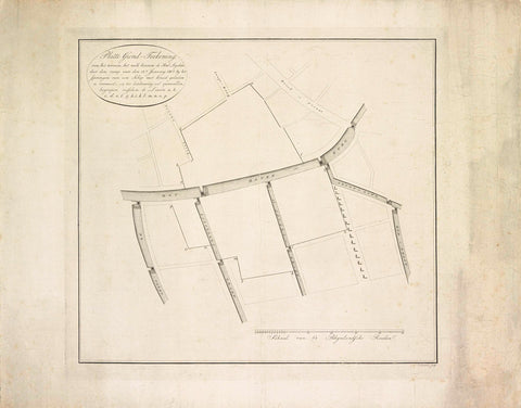 Competition map for the reconstruction of the disaster area, 1807, Daniël Veelwaard (I), 1807 Canvas Print