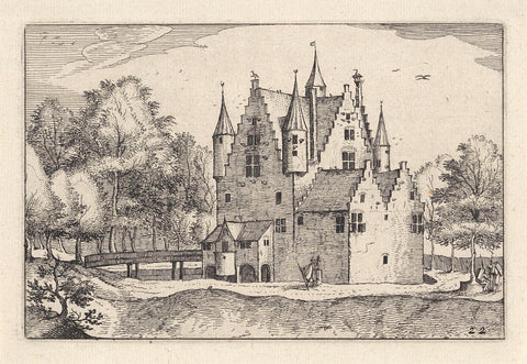 Castle in a landscape, Claes Jansz. Visscher (II), 1620 Canvas Print