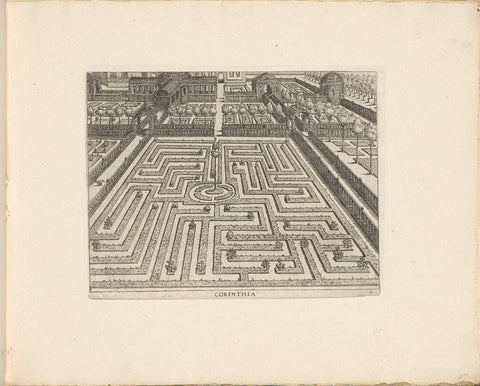 Garden with a rectangular ground floor with a circular compartment with a tree in the center, Hans Vredeman de Vries, c. 1635 - c. 1640 Canvas Print