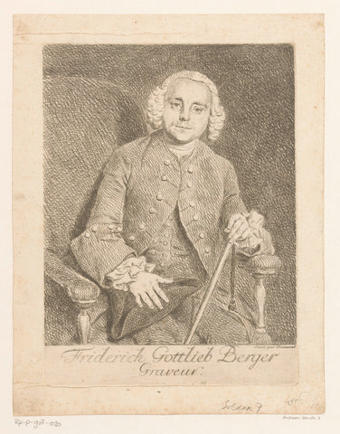 Portrait of Friderich Gottlieb Berger, Johann Gottlieb Glume, 1748 Canvas Print