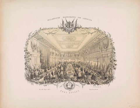 Hollandsche Maatschappij van Landbouw, Zaal Apollo. 24-28 Sept. 1857. Amsterdam, anonymous, 1857 Canvas Print