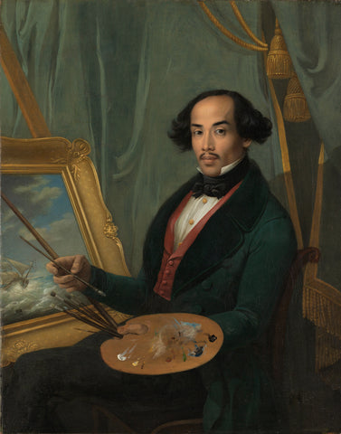 Portrait of Raden Syarif Bustaman Saleh, Friedrich Carl Albert Schreuel (attributed to), c. 1840 Canvas Print