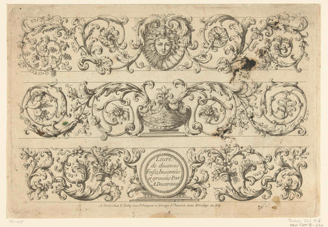 Titelblad: Liure de diuerses Frises, Paul Androuet Ducerceau, c. 1670 - c. 1693 Canvas Print