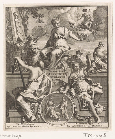 Title page for the Europische Mercurius for the year 1707, Pieter Sluyter, 1707 Canvas Print