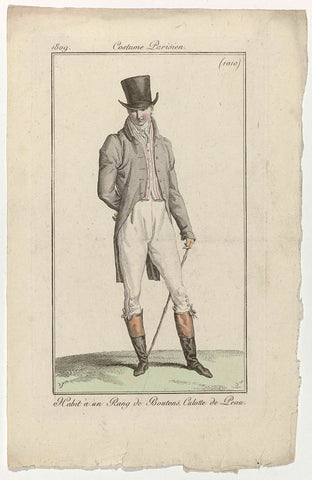 Journal des Dames et des Modes: Men's Fashion, Pierre Charles Baquoy, 1809 Canvas Print