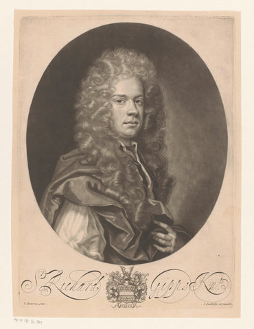 Portrait of Richard Gipps, John Smith (printmaker/ publisher), 1669 - 1742 Canvas Print