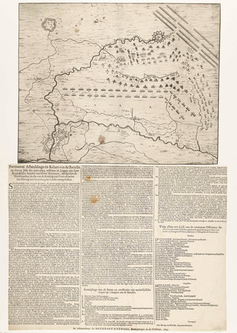 Map of the Battle of Landen, 1693, anonymous, 1693 Canvas Print