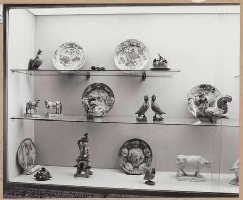 Left part of a display case with ceramic objects, 1962 Canvas Print