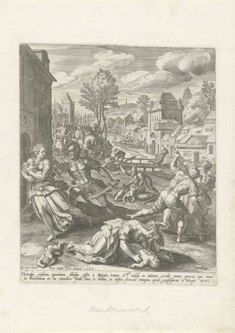 Infanticide at Bethlehem, Johann Sadeler (I), 1581 Canvas Print