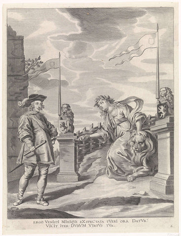 Ferdinand ontvangt van de stedenmaagd van Gent de sleutels van de stad, Pieter de Jode (II), 1636 Canvas Print