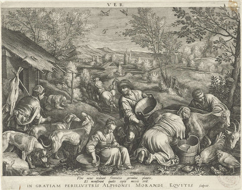 Lente, Raphaël Sadeler (I), 1587 - 1595 Canvas Print