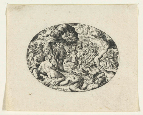 Gods banquet at the wedding of Peleus and Thetis, Jacob de Gheyn (II), 1597 Canvas Print