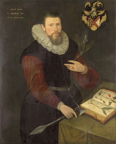 Portrait of a Botanist, anonymous, 1603 Canvas Print