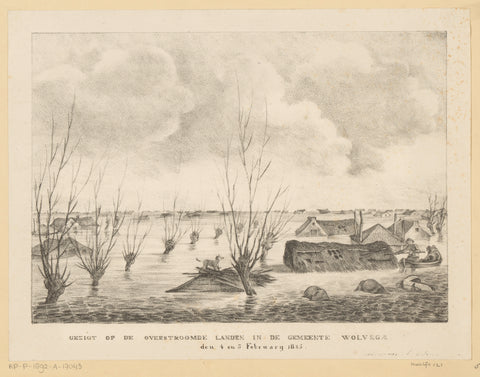 Flooded land at Wolvega, Abraham Vinkeles, 1826 Canvas Print