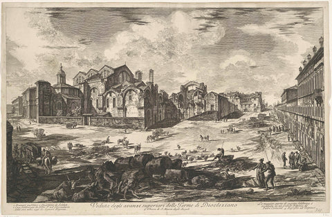 Baths of Diocletian in Rome, Giovanni Battista Piranesi, 1748 - 1778 Canvas Print