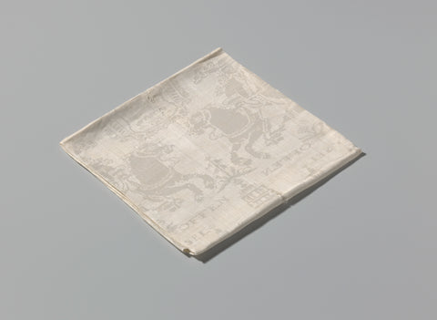 Napkin with the capture of Lille by Eugene of Savoy, anonymous, in or after 1708 Canvas Print