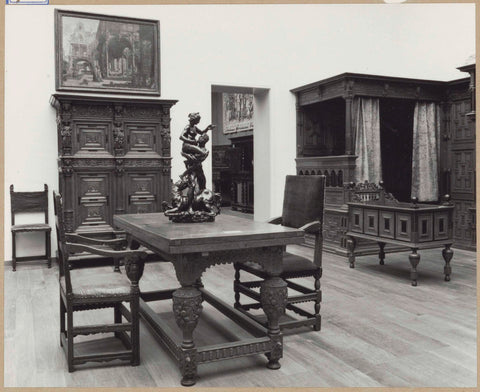 Room with table, tapestry, panelling, bedstead and passage, 1962 Canvas Print