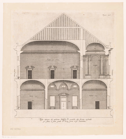 Dwarsdoorsnede van de villa Grimaldi te Genua, Nicolaes Ryckmans, 1622 Canvas Print