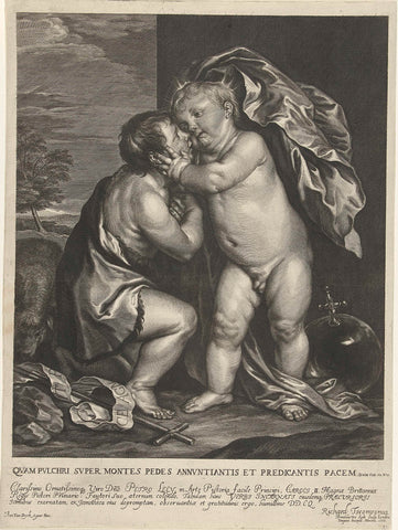 Christ Child and John the Baptist, Arnold de Jode, 1666 Canvas Print