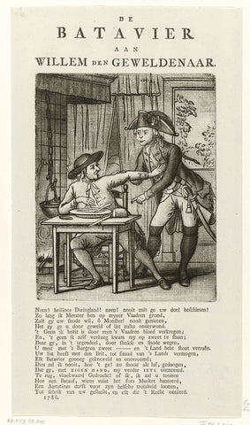 Cartoon on Willem V who wants to take his food from a Gelderland farmer, 1786, Rienk Jelgerhuis, 1786 Canvas Print