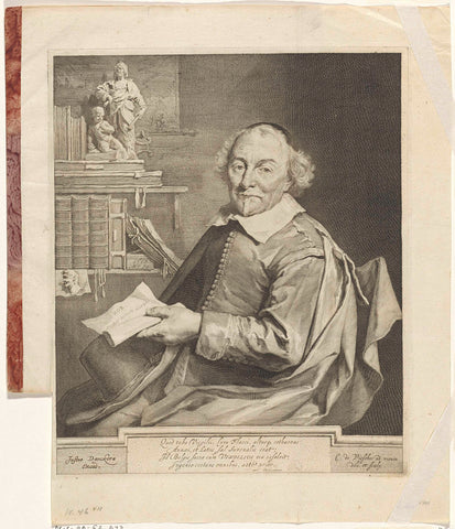 Portrait of Joost van den Vondel, Cornelis Visscher (II), 1657 - 1701 Canvas Print