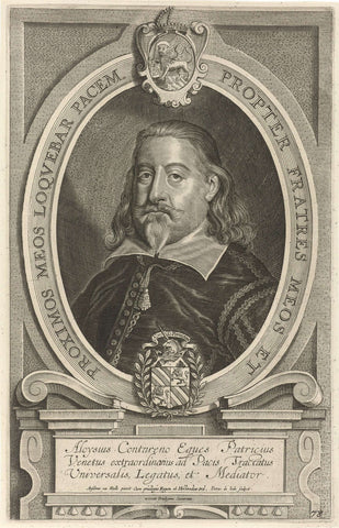 Portrait of Aloysius Contareno, Pieter de Jode (II), 1648 Canvas Print