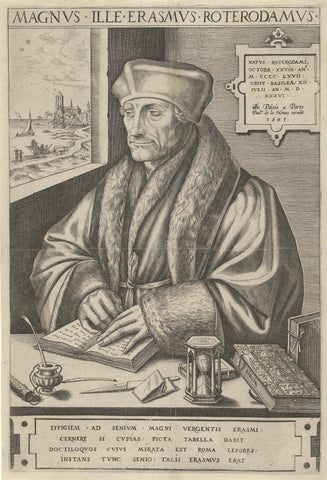 Portrait of Desiderius Erasmus, Frans Huys, 1601 Canvas Print