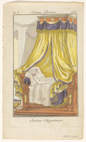 Slaapkamerinterieur, anonymous, 1799 - 1800 Canvas Print